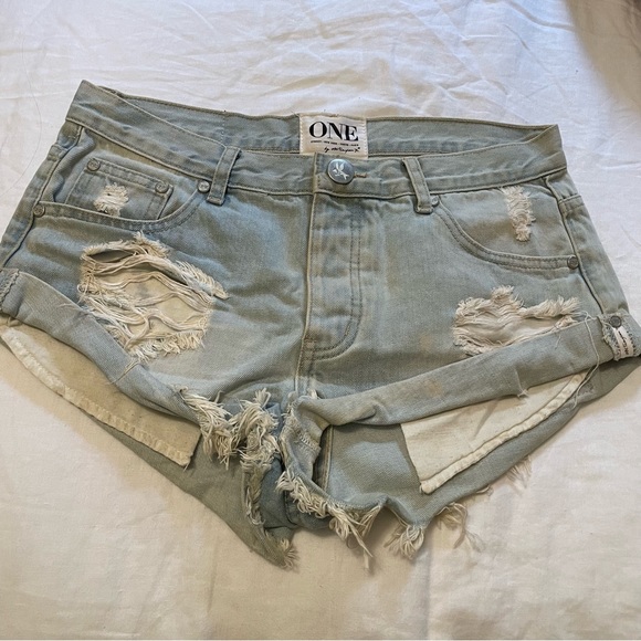 One Teaspoon Ripped Jean Short - Picture 2 of 6
